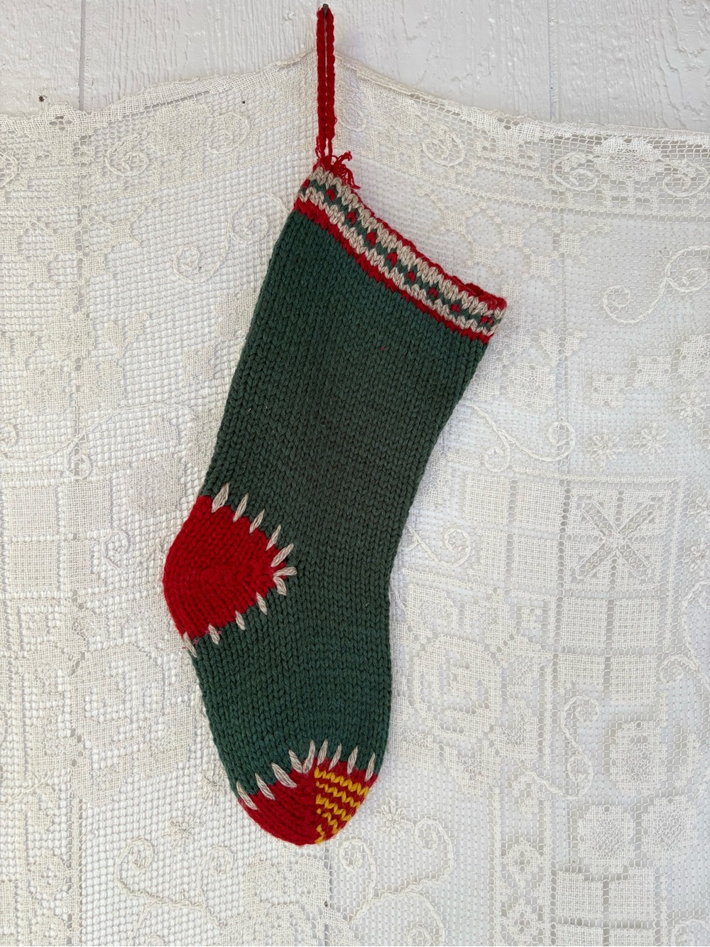 Vintage Hand Made Christmas Stocking